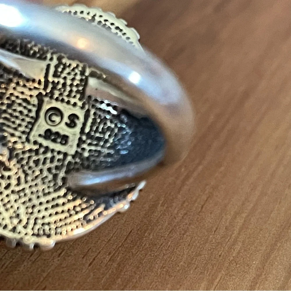 Navajo Handmade 925 Sterling Silver Turquoise Vntg Native American Ring, Size 10